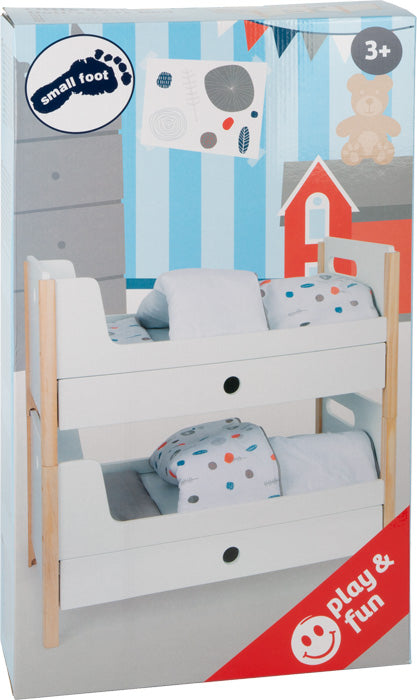 Box mit einem Puppenhochbett für Puppen