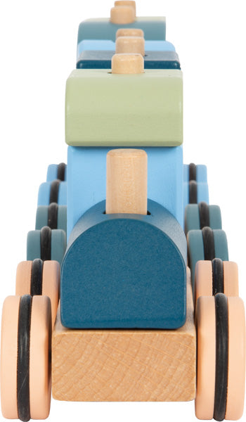 Der Holzzug frontal abgebildet.