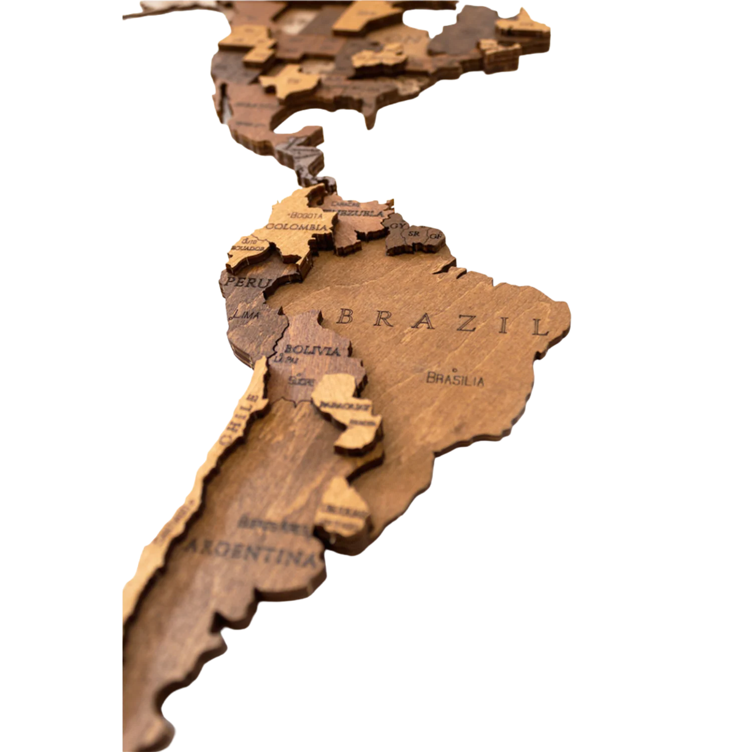 3D-Holzpuzzle Set Weltkarte M + Flaggen-Pins
