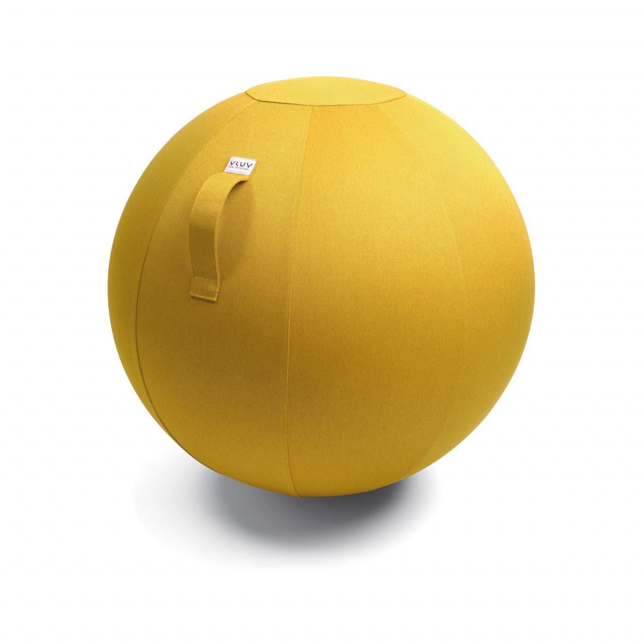Der VLUV BOL LEIV Stoff-Sitzball, senffarben, ist ideal für das Training oder den Einsatz im Büro.