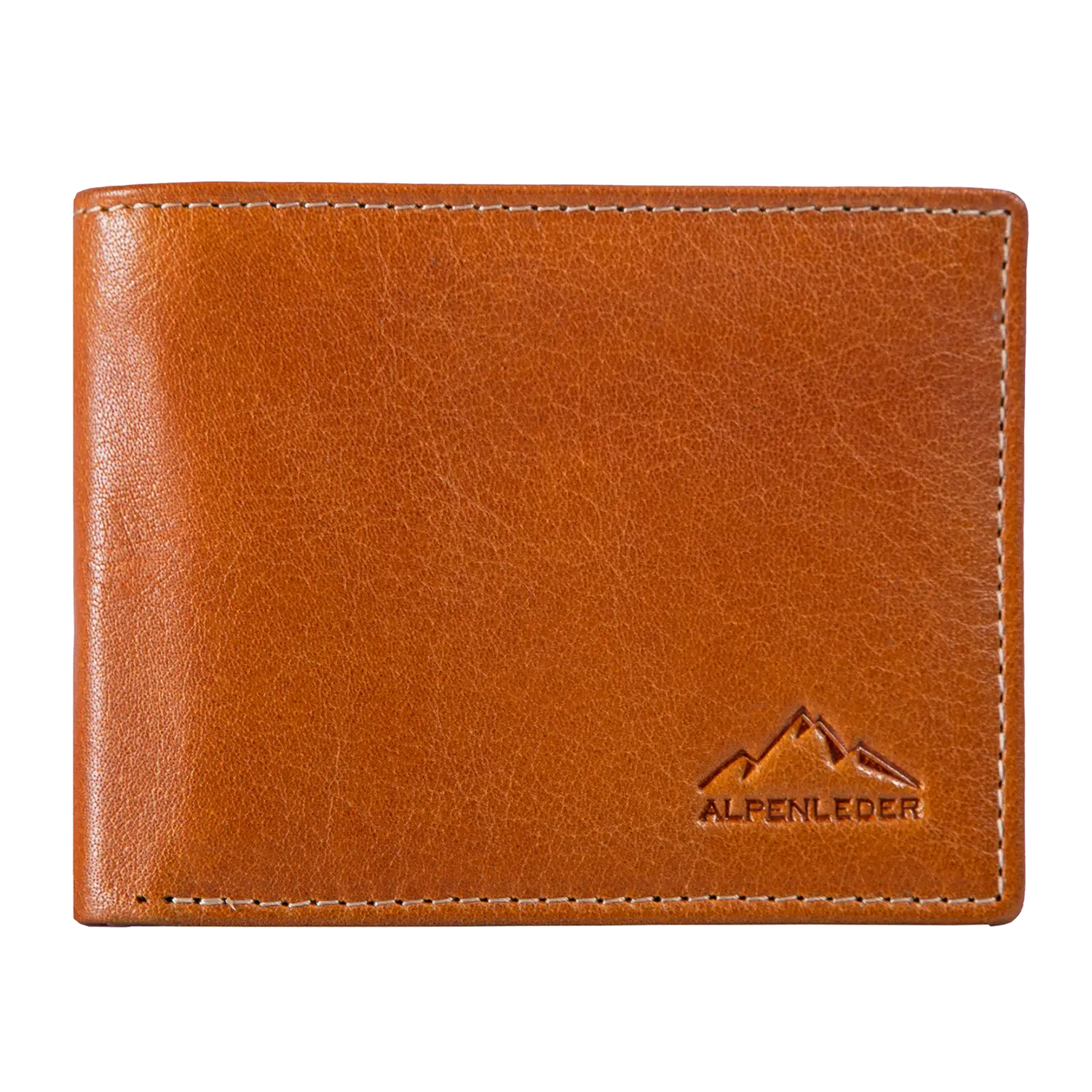Herren Geldbeutel AMBRAS mit RFID-Schutz, Büffelleder, Berglogo, braun.