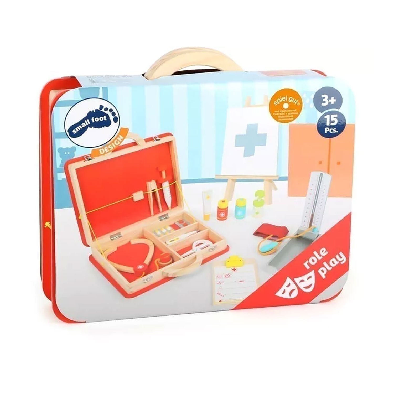 Der Arztkoffer aus Holz ist für Kinder ab 3 Jahre geeignet.