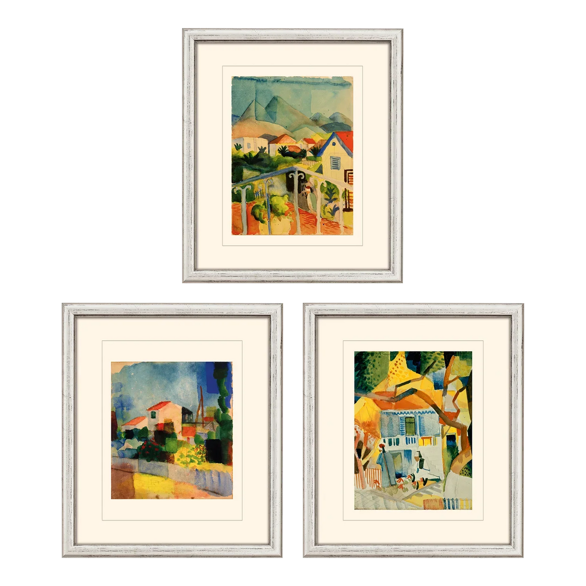 August Macke 3 Bilder aus Tunis im Set (1914)