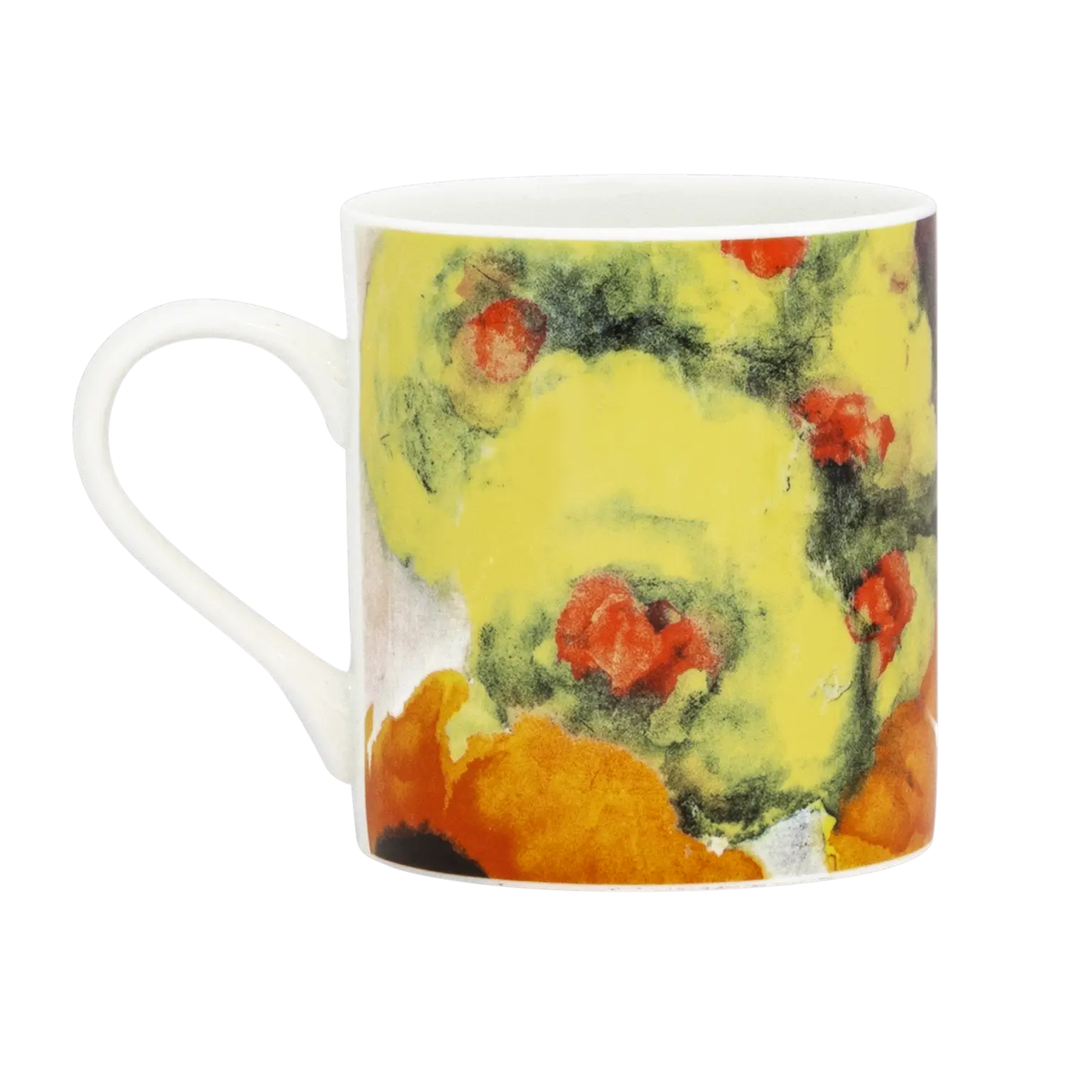 4er Set Becher "Sommerblumen" aus Bone China Porzellan mit Blumenmuster.