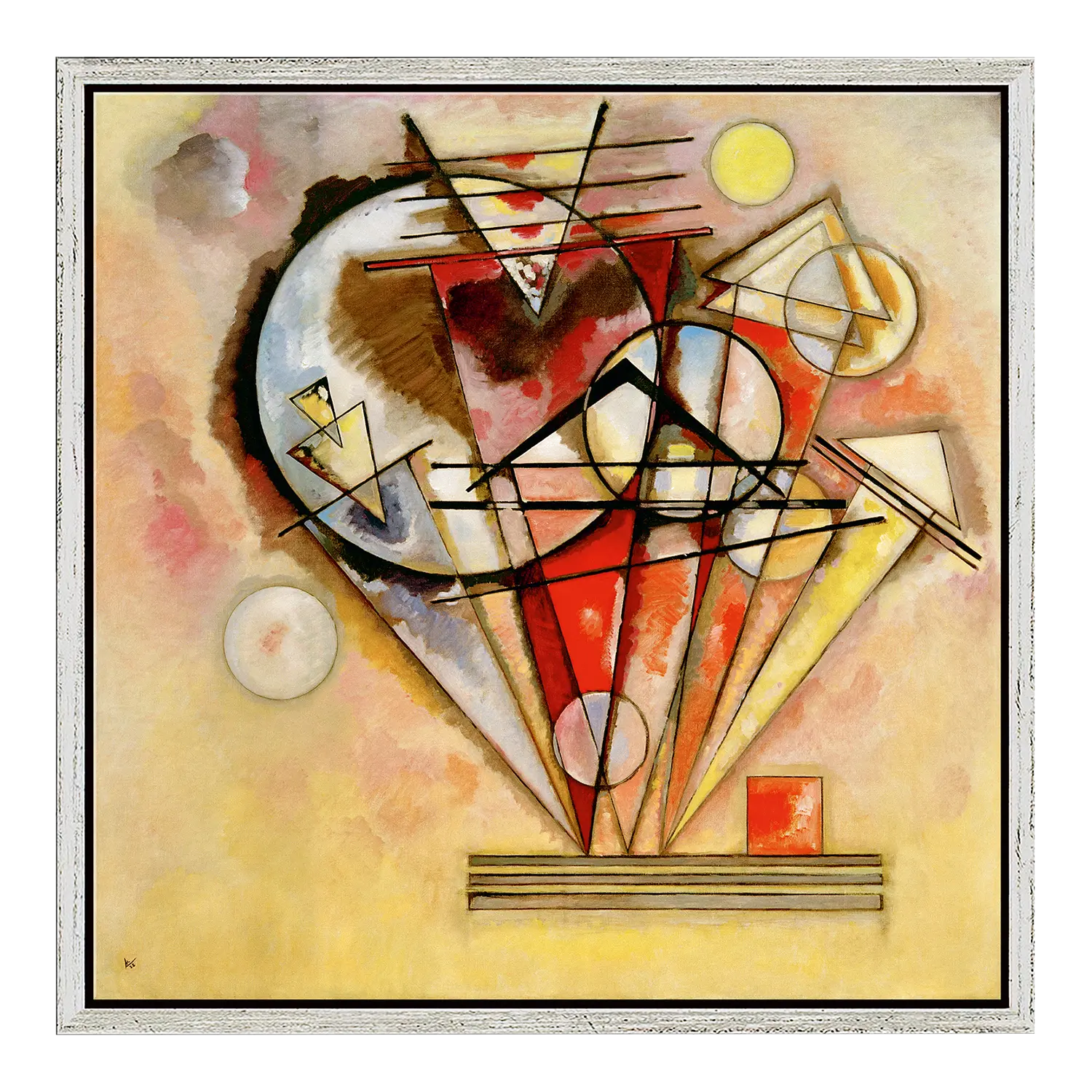 Bild 'Auf Spitzen': limitierte Kunstedition auf Leinwand mit bunten Formen.