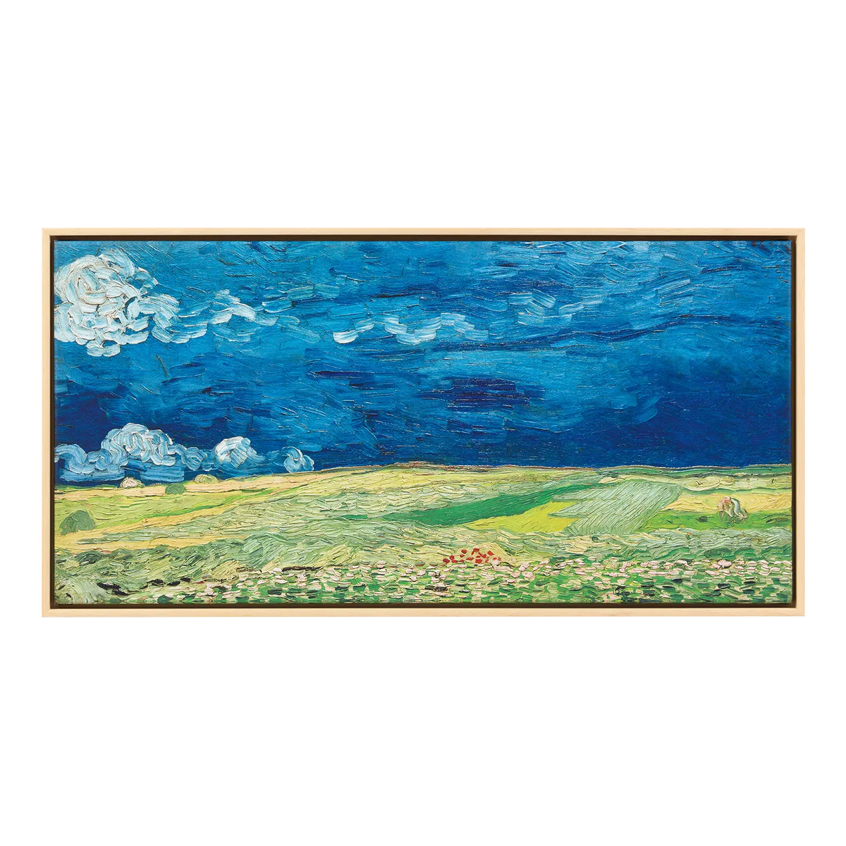 Bild "Kornfeld bei Gewitterstimmung", 1890 gerahmt, van Gogh