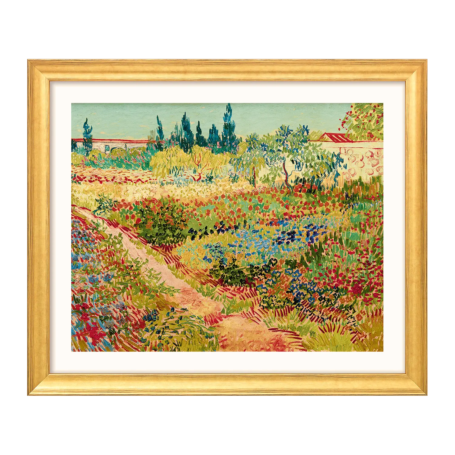 Bild Blühender Garten mit Pfad von Van Gogh
