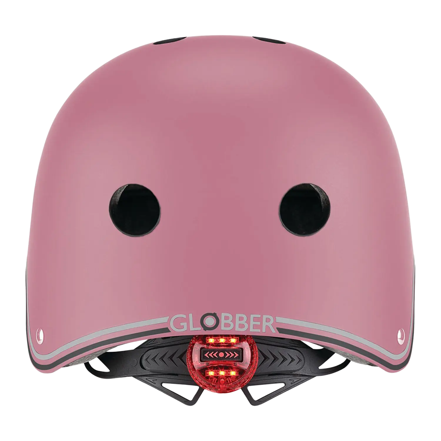 Globber Kinderscooter mit Helm, rosa, rotes Rücklicht modernes Design.