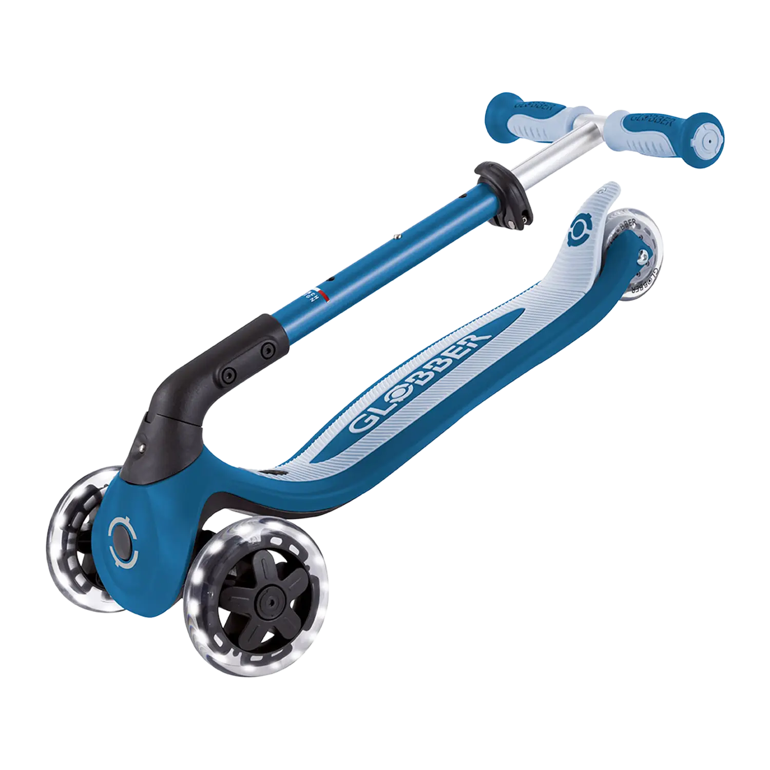 Globber Go-Up Baby zusammengeklappt im Trolley-Modus, Petrol