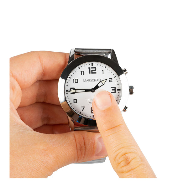 Sprechende Herren-Armbanduhr, Metallarmband