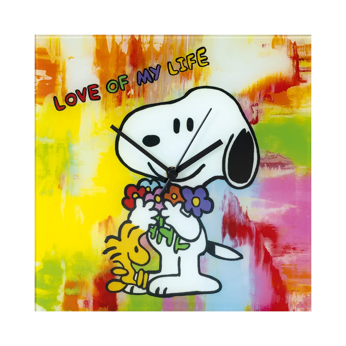 Wanduhr 'LOVE OF MY LIFE - FLOWERS' – Glas