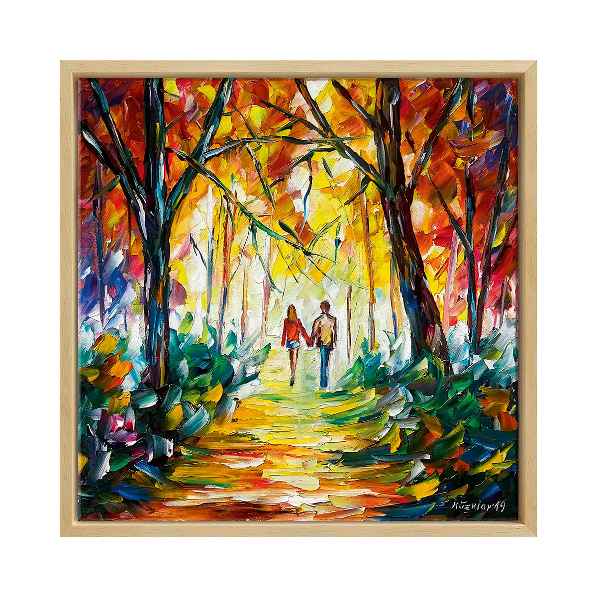 Bild "In den Herbst hinein" (2019) gerahmt