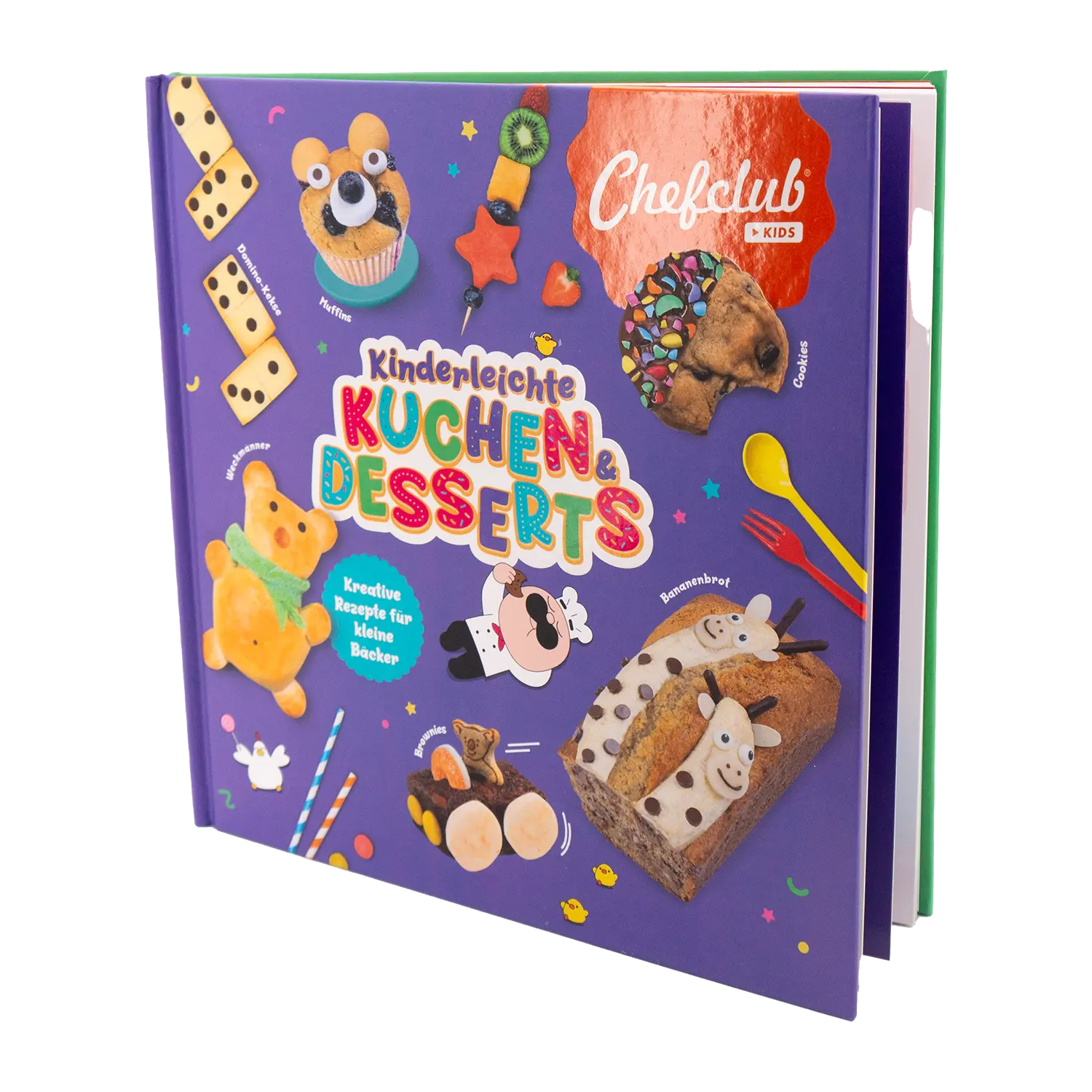Ein buntes deutsches Kinderkochbuch: Rezeptbuch Set Kinderleichte Kuchen und Desserts.