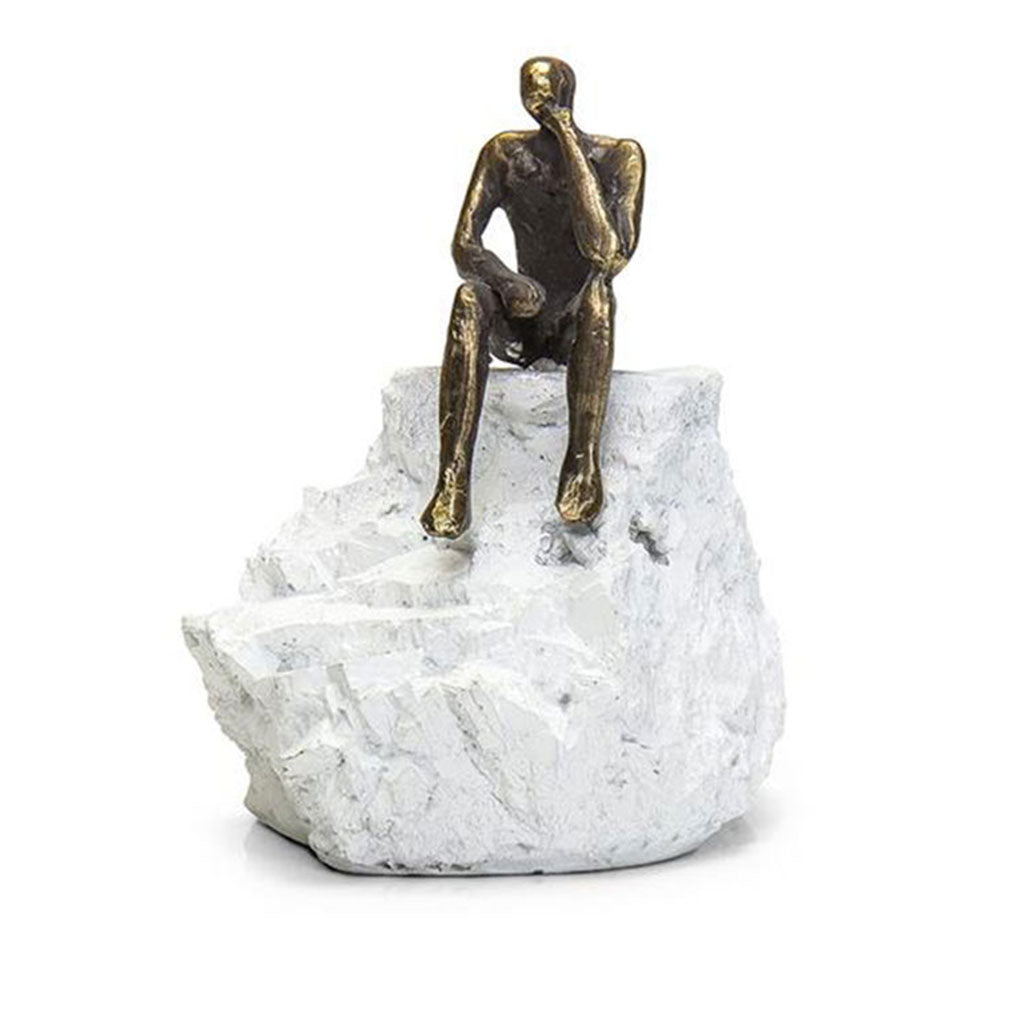 Skulptur Der Denker von Gerard – Metallguss bronziert auf Steinguss-Sockel