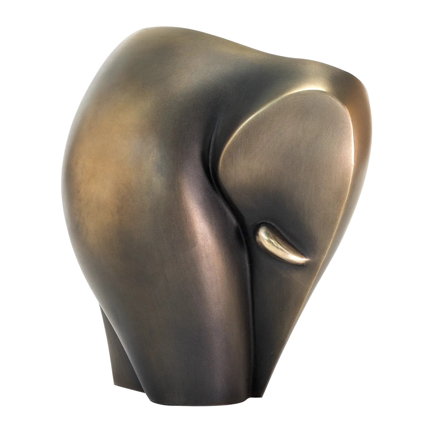 Skulptur "Kleiner Elefant": Abstrakt, bronzen, minimalistisch und sanft geschwungen.