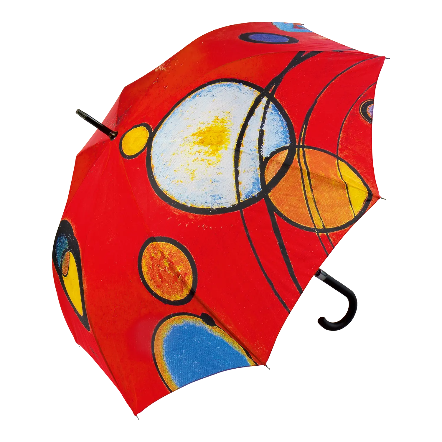 Stockschirm "Schweres Rot" mit Kandinsky-Kreisen-ars mundi Exklusiv-Edition.