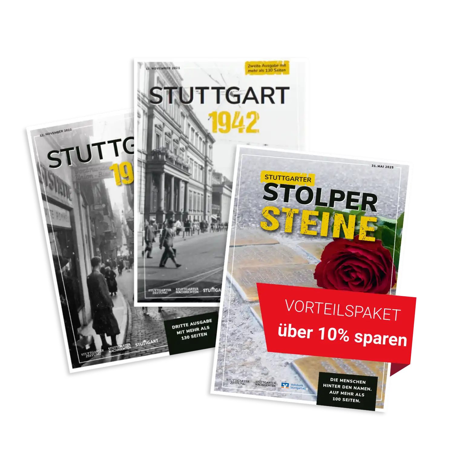 Drei Stuttgart-Magazine im Set: Stuttgarter Stadtgeschichte 3er Magazin-Set.