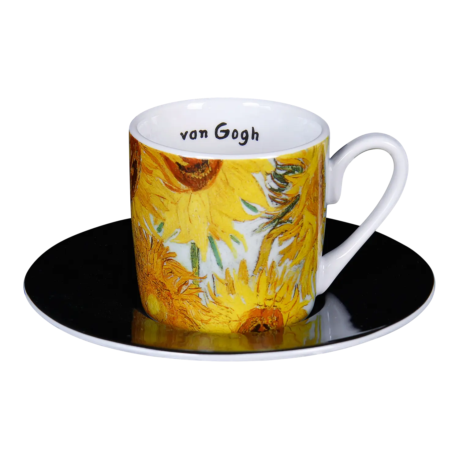 4 Espressotassen mit Künstlermotiven im Set Porzellan