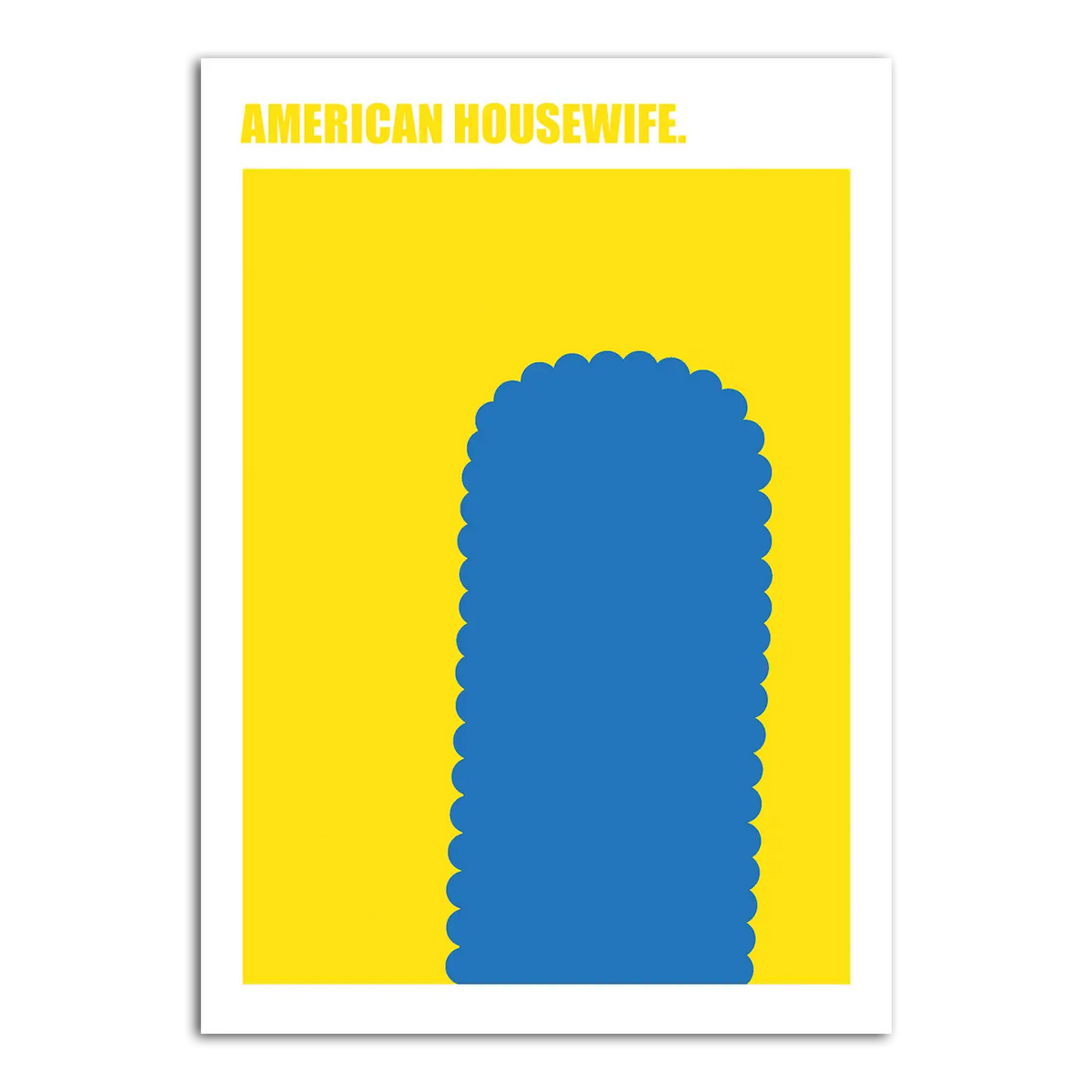 Wandbild American Housewife von Julian Danner, blaue Haartolle vor Gelb