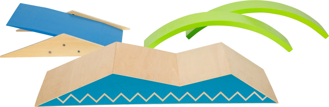Buntes Minigolf-Set für Kinder "Active" aus FSC-zertifiziertem Massivholz.