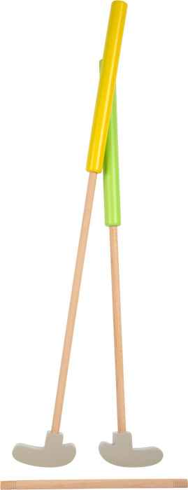 Minigolf Set für Kinder "Active": 2 bunte Schläger FSC-Holz-Ball.
