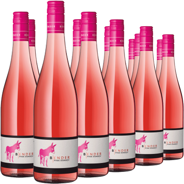 Zwölf Flaschen „Pink Donkey“ Rosé