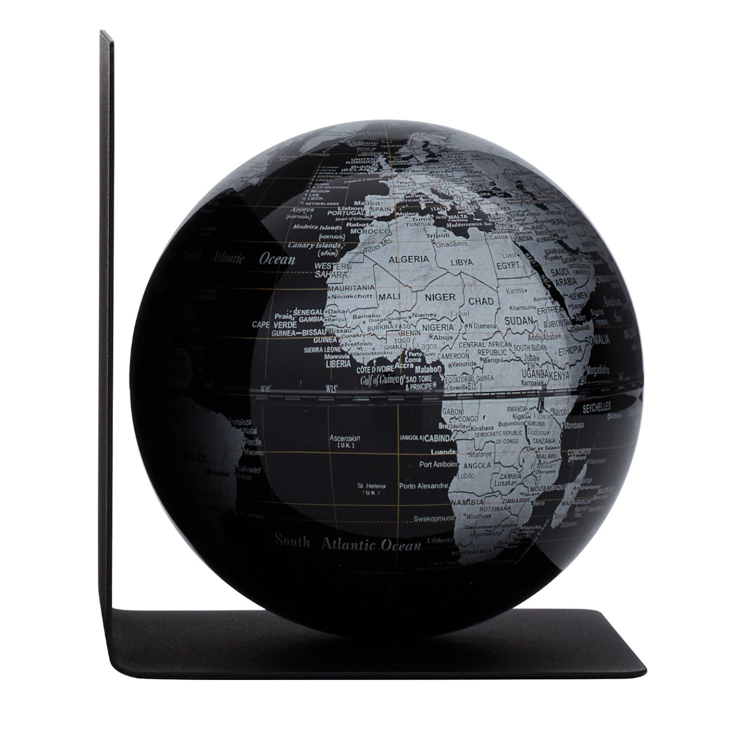 Buchstütze BOOKGLOBE SINGLE - Schwarz/Silberfarben - Bild 1