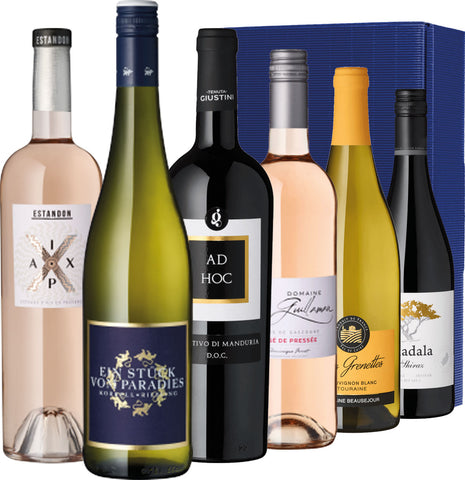 Sommeredition 2025 mit sechs verschiedenen Weinen im Geschenkkarton