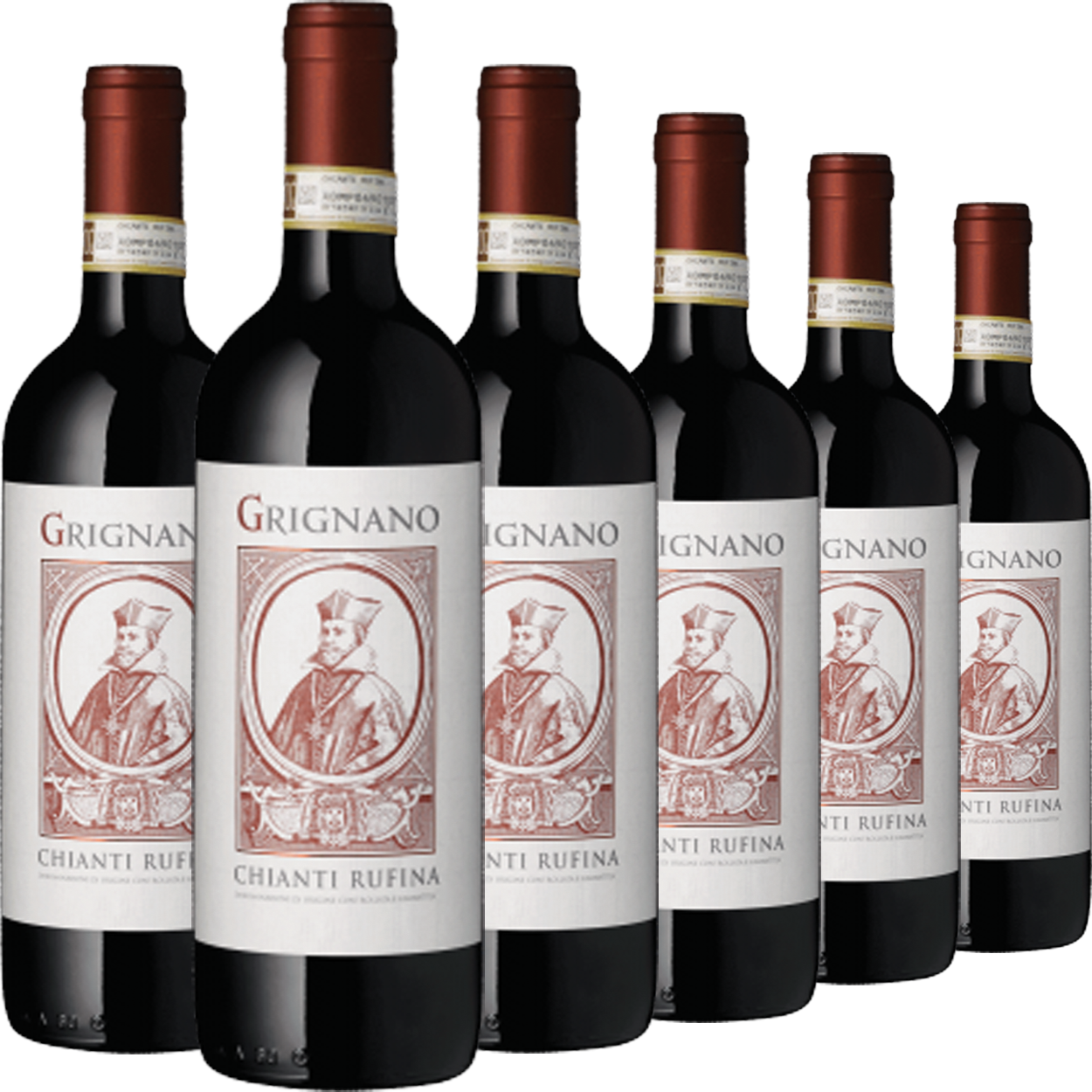 Sechs Flaschen „Aboca“ Chianti Rufina