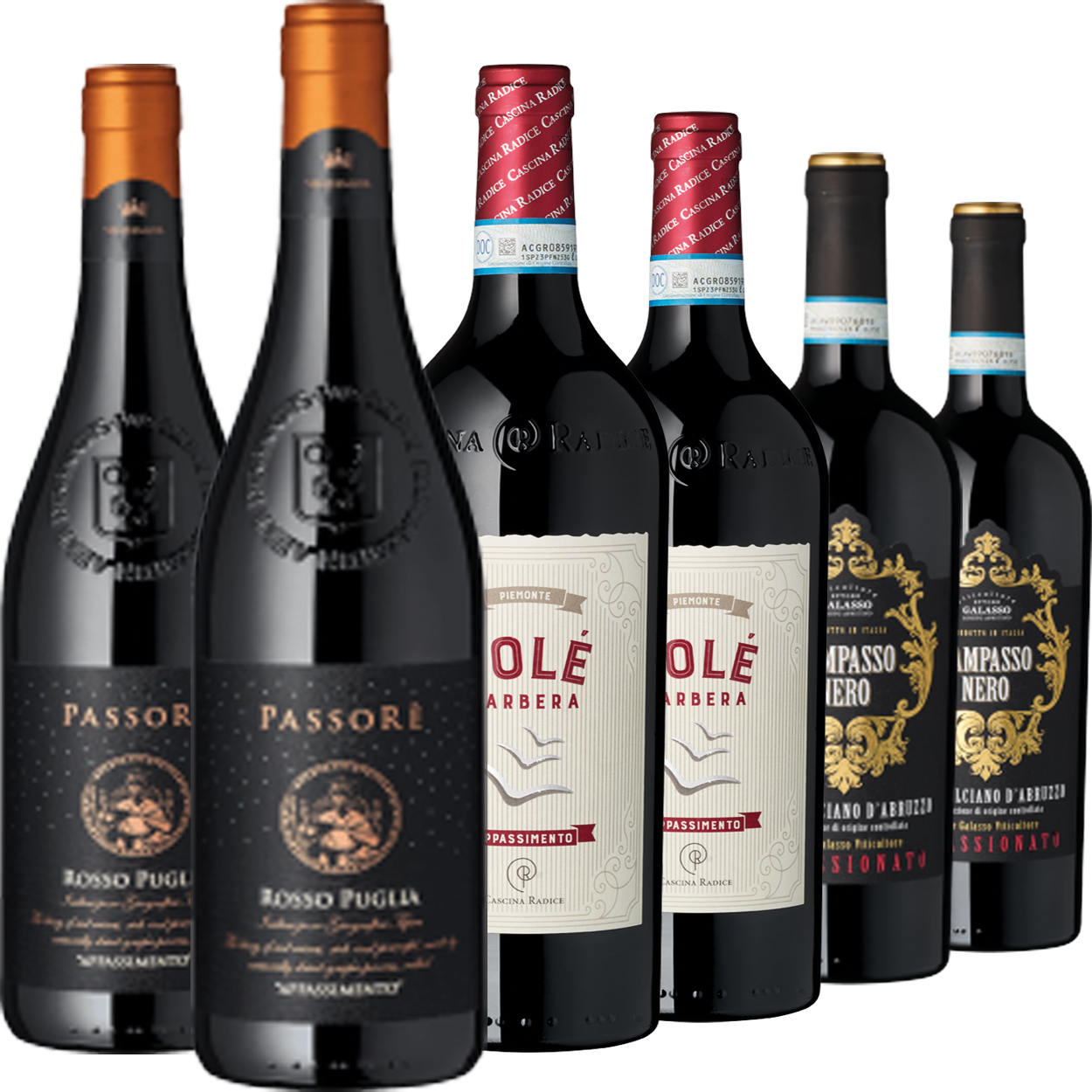 6er Weinpaket Italienische Gaumenstreichler