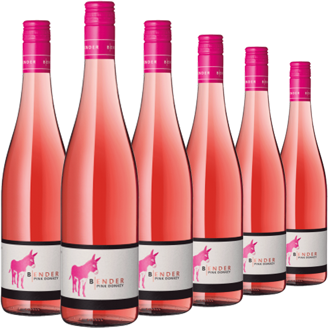 Sechs Flaschen „Pink Donkey“ Rosé
