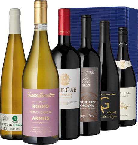 Winteredition 2025 im Geschenkkarton mit sechs verschiedenen Weinen