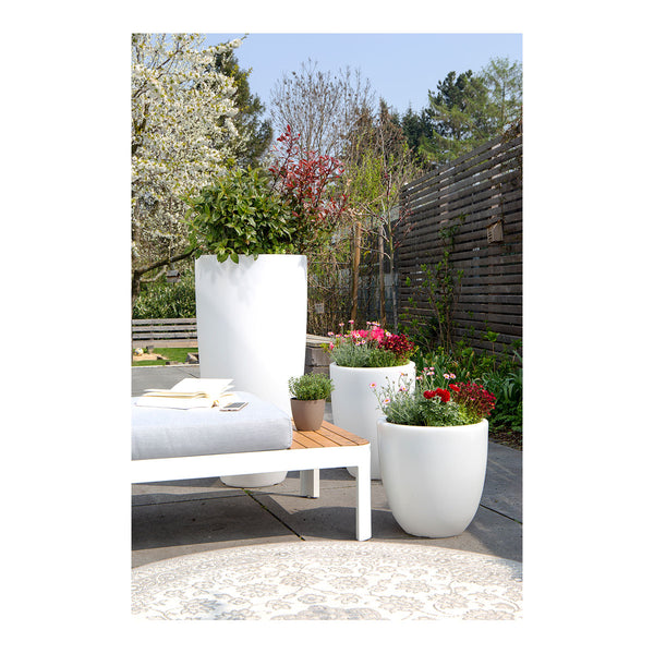 Beleuchteter Blumentöpfe alle drei Größen nebeneinander