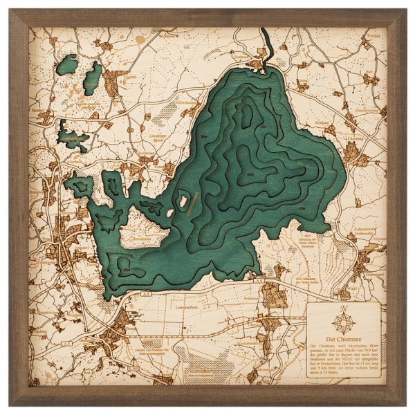 3D-Wandkarte Chiemsee Version S