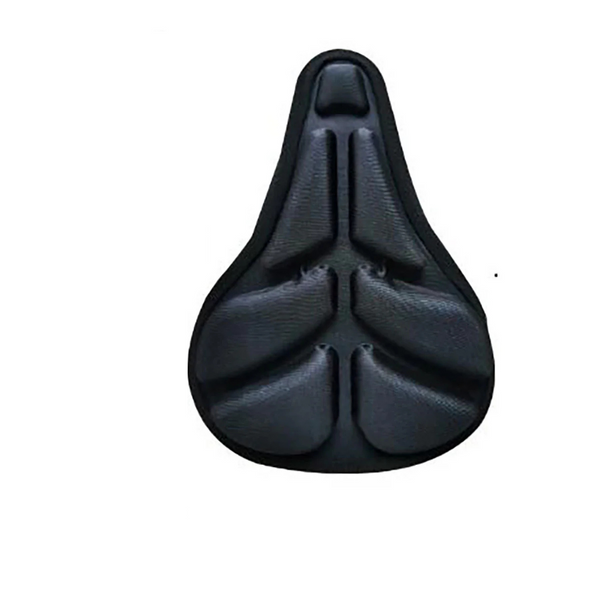 Schwarzer, gepolsterter Fahrradsattelbezug aus TPU-Lycra-Material mit Luftpolster für zusätzlichen Komfort. 
