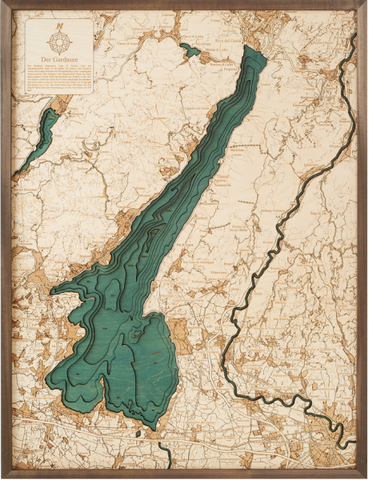 3D-Wandkarte Gardasee / Lago di Garda Version S