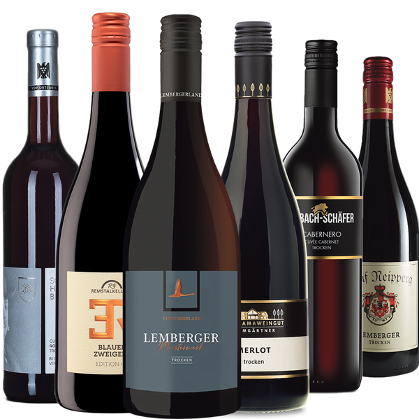 Weinpaket Württemberger Weinmeisterschaft, Kategorie Rotweine bis 12 Euro.