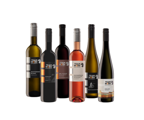 Weinpaket Teamwerk Esslingen bestehend aus sechs Weinflaschen
