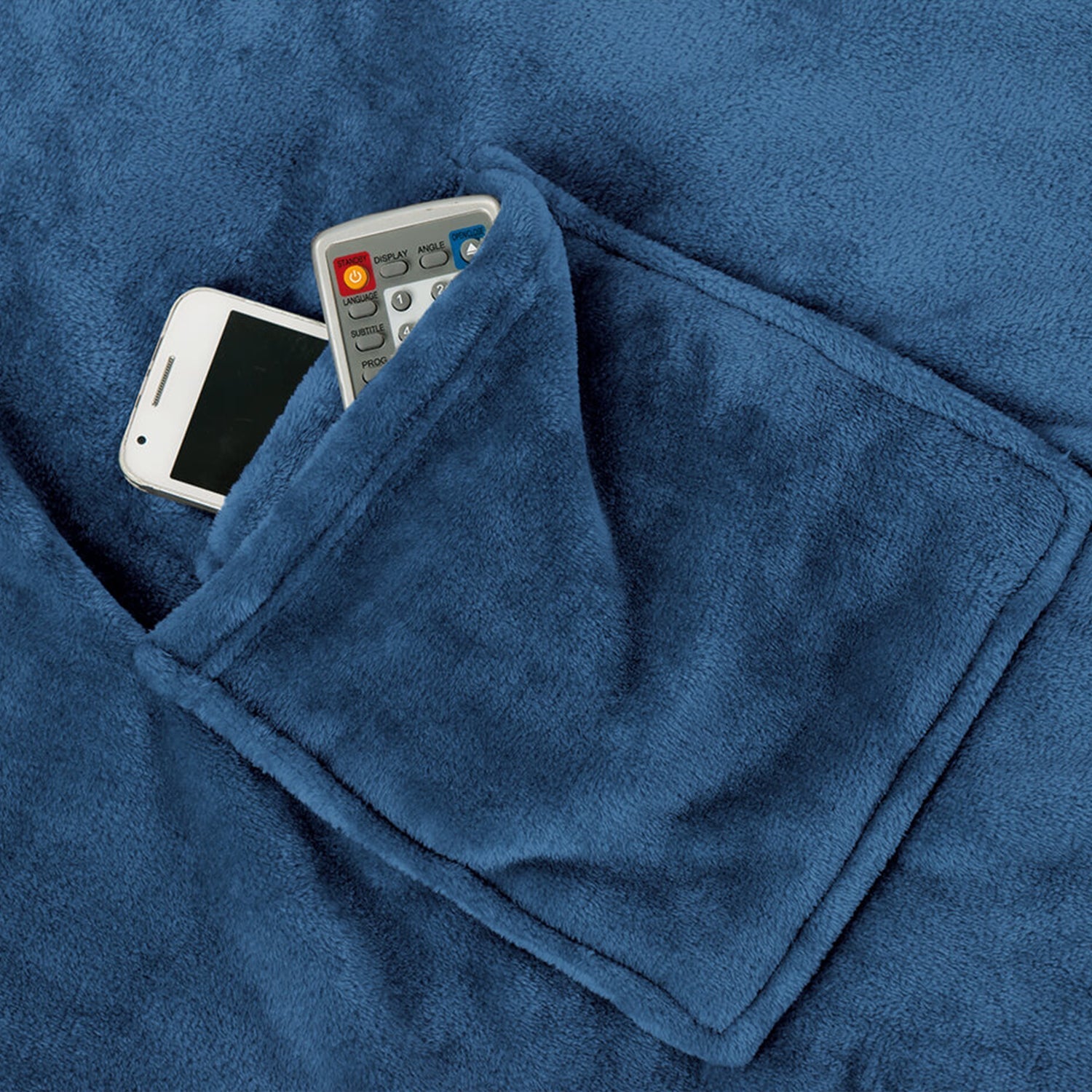 Die Tasche der blauen Ärmeldecke aus Mikrofaser