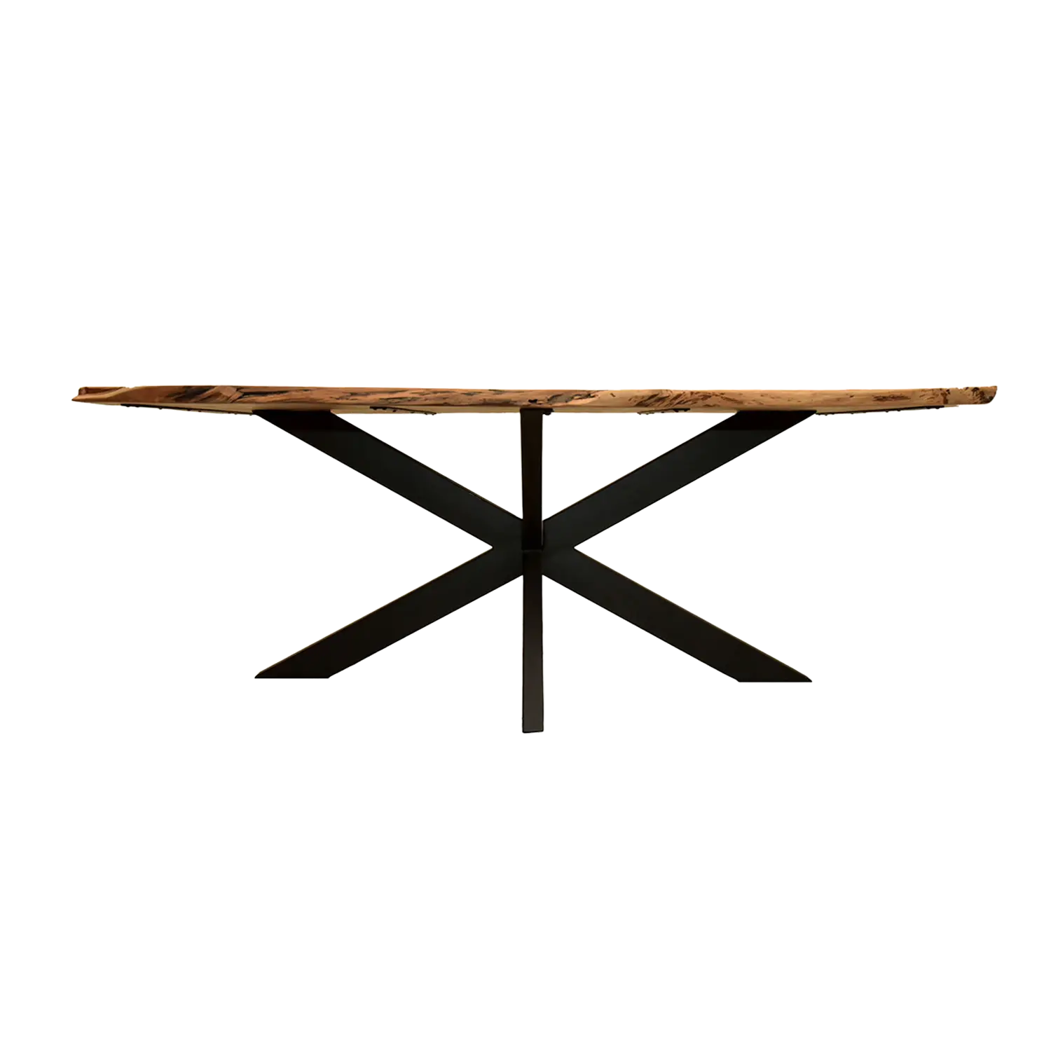 Der Baumkantentisch Catania mit Cross-Gestell