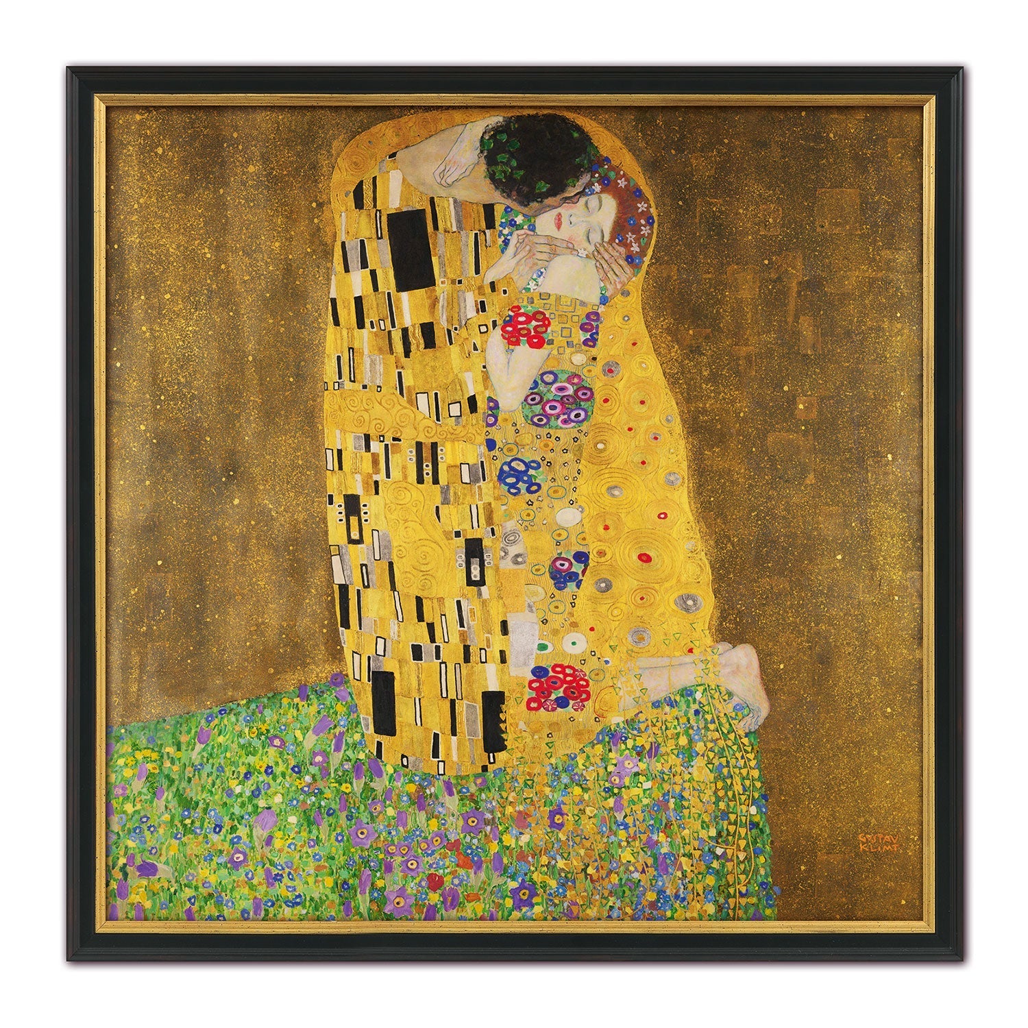 Das gerahmte Gemälde „Der Kuss“  Klimt 