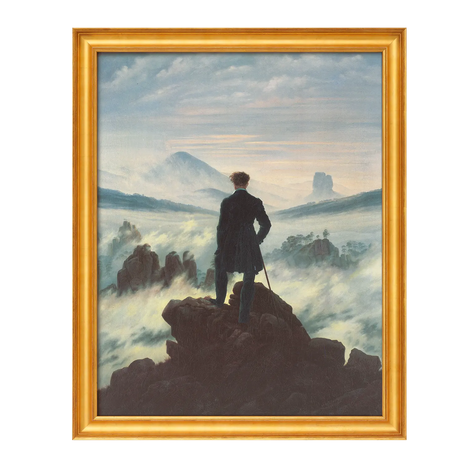 Bild 'Der Wanderer über dem Nebelmeer' (1818) gerahmt