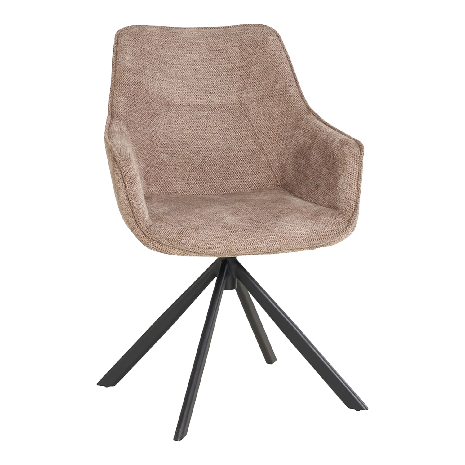 Diningsessel San Carlo in Beige mit schwarzem Metallgestell