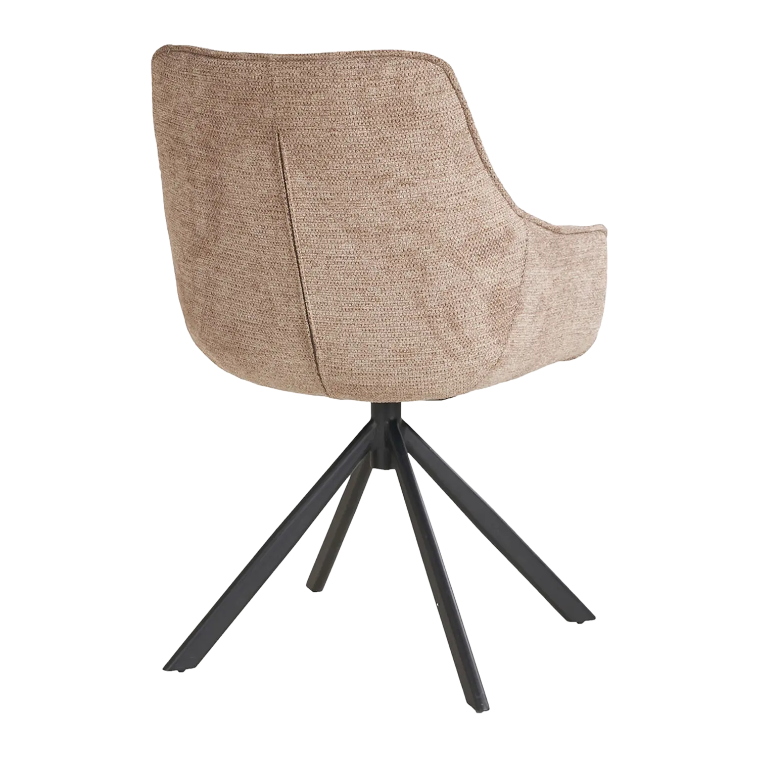 Diningsessel San Carlo, beige, schwarze Metallbeine, Rückansicht in Bildhülle.