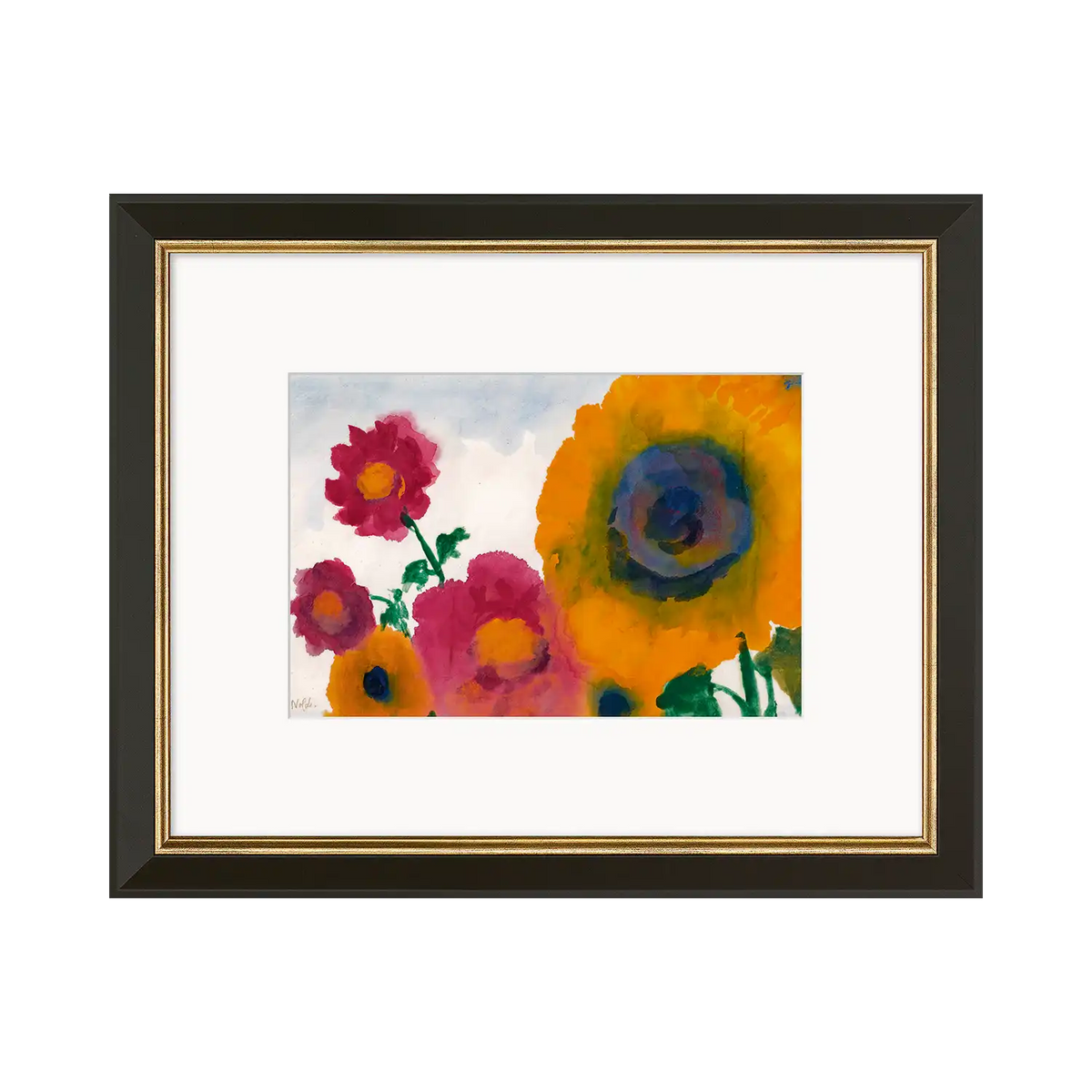 Bild 'Rotgelbe Sonnenblume und Sommerblumen' (um 1930)