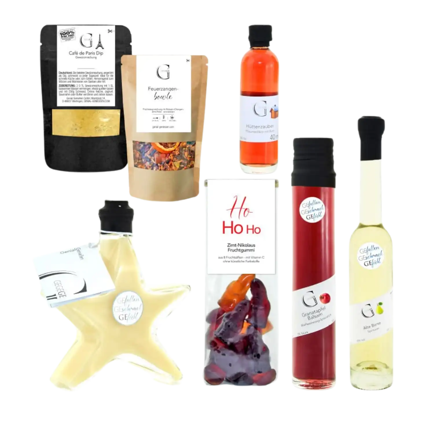 Das Geschenkset "Genussmomente für die Weihnachtszeit" bietet hochwertige Leckereien.