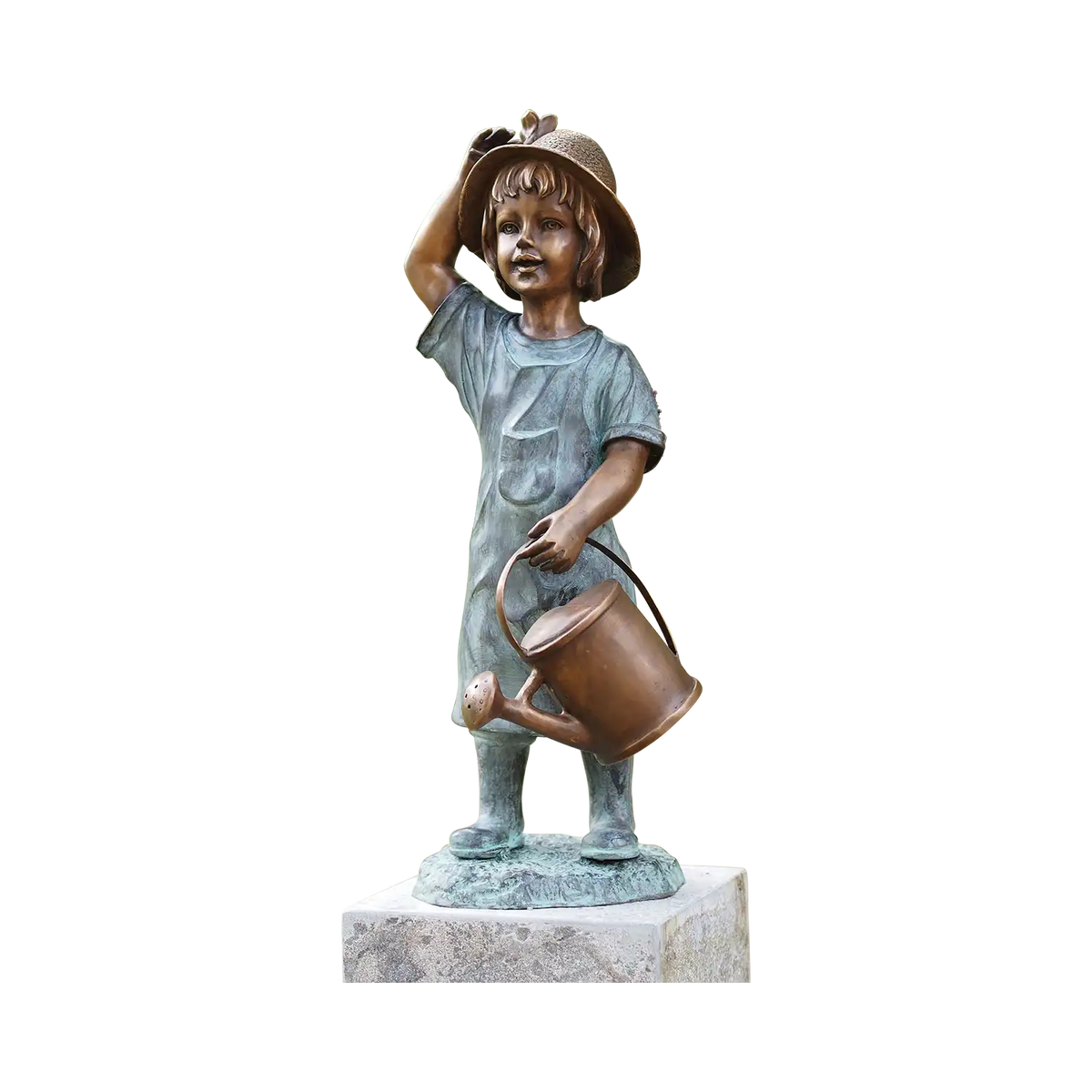 Gartenskulptur 'Mädchen mit Gießkanne' Bronze