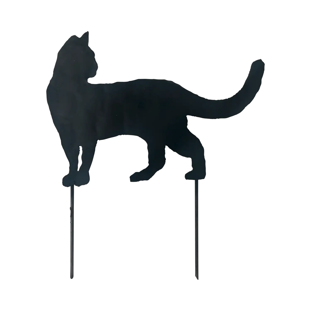 Gartenstecker Silhouette 'Stehende Katze'