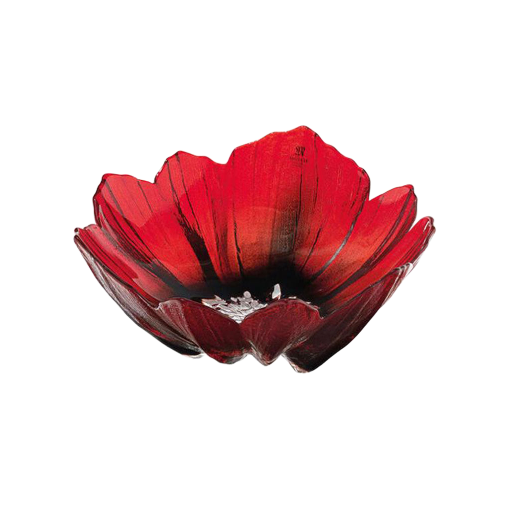 Glasschale "Mohnblüte" Ø 14,5 cm, handgefertigt in Schweden von Mats Jonasson.