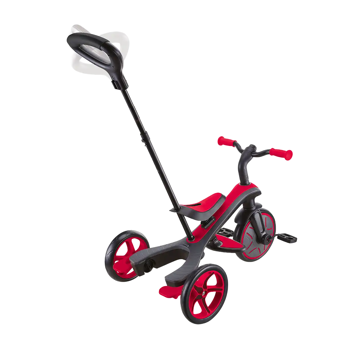 Globber Explorer Trike 4 in 1 als Trike mit Schiebestange, rot/schwarz
